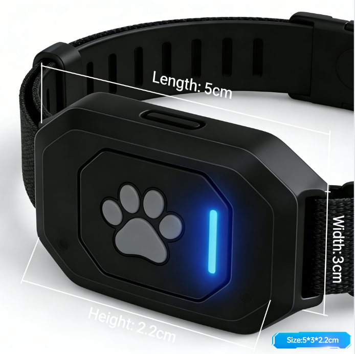 Rastreador GPS para Mascotas 4G, Collar Localizador Impermeable para Perros y Gatos, GPS Ultra Ligero con Batería de Larga Duración, Antipérdida en Tiempo Real