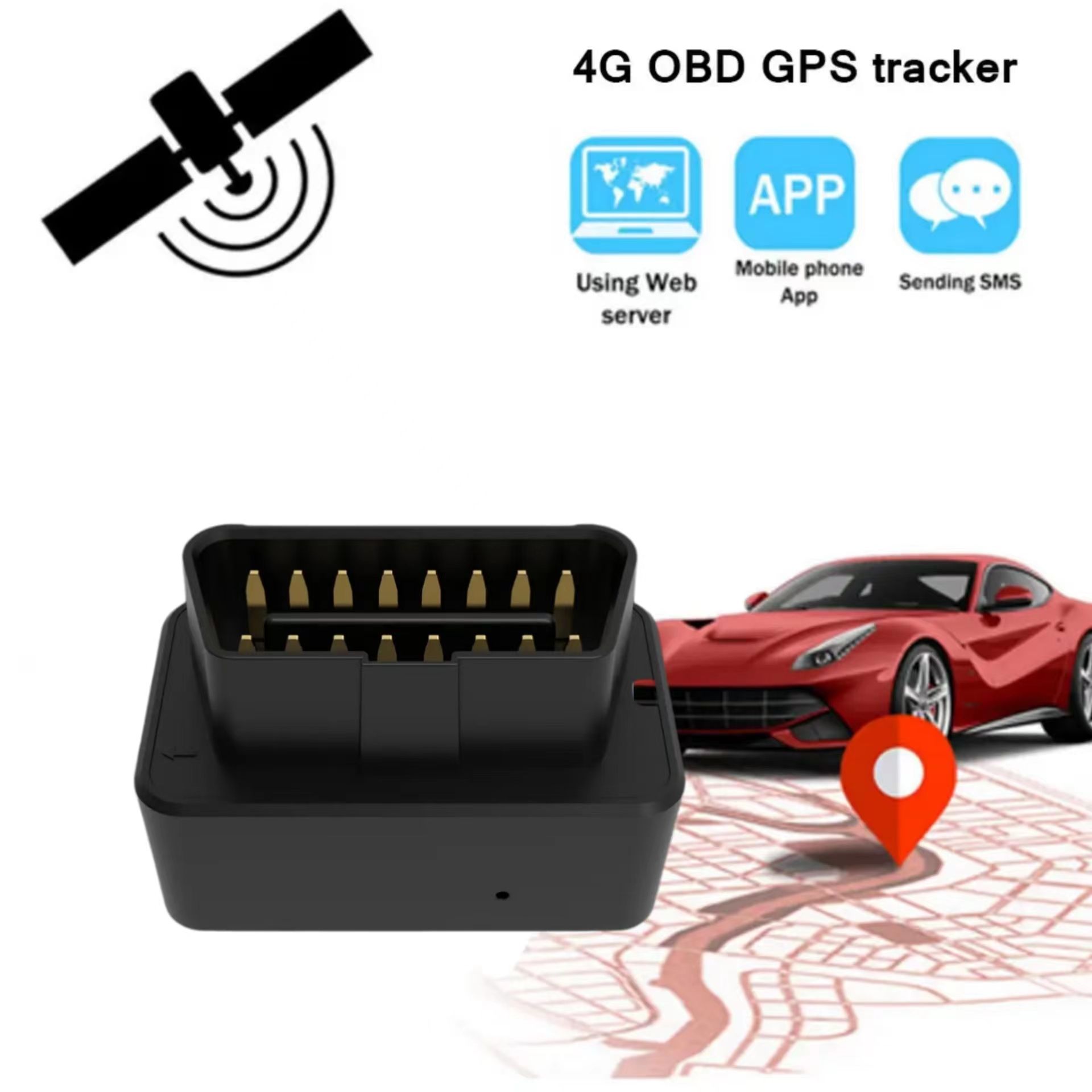 Caja inteligente OBD para monitoreo de estado del vehículo, terminal de posicionamiento para automóvil con interfaz OBD, 4G OBD GPS tracker