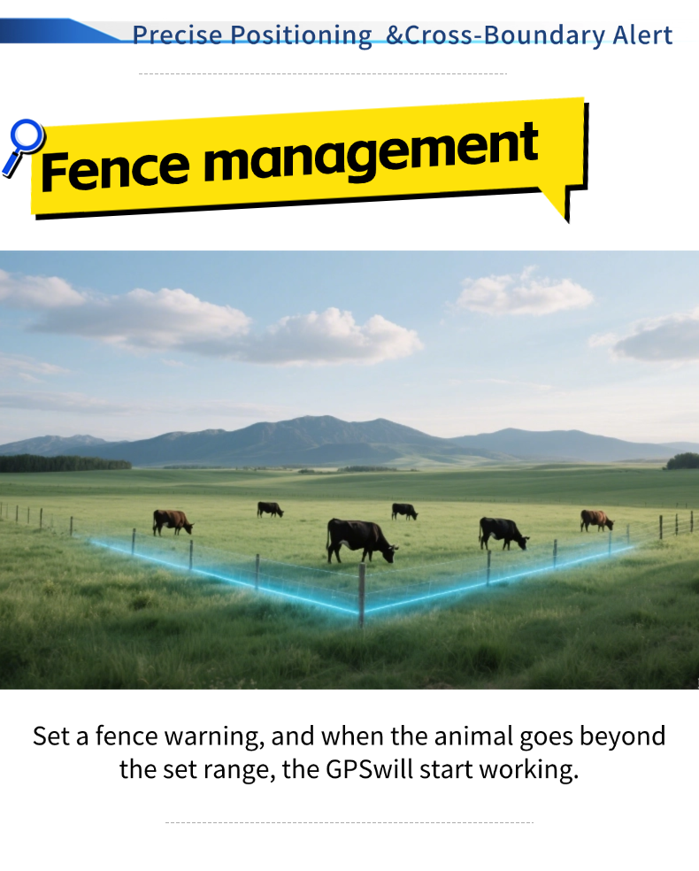 Collier GPS LoRa pour vaches, collier de clôture virtuelle pour moutons, clôture virtuelle GPS pour bétail, système intelligent de pâturage pour bétail