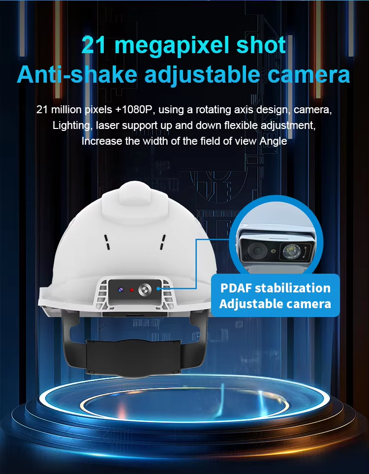 Safety Helmet GPS Tracker, Real-Time Positioning Tracking Safety Helmet, Safety Helmet with Built-In Camera