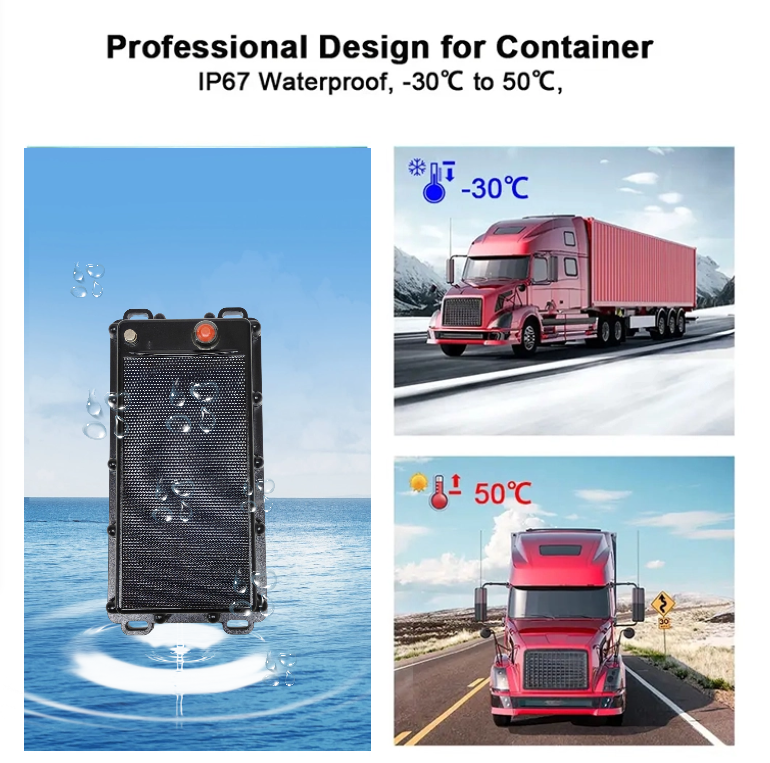 Industrial Grade Waterproof LTE Solar GPS Tracker for Logistics Containers, Long Standby Solar Powered Container GPS Locator